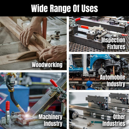 POWERTEC 2PK Toggle Clamp, 500 lbs Holding Capacity, 12130 Quick Release Vertical Clamps w/Antislip Rubber Pressure Tip for Woodworking Jigs and Fixtures, Welding, Drill Press, Crosscut Sled (20335)