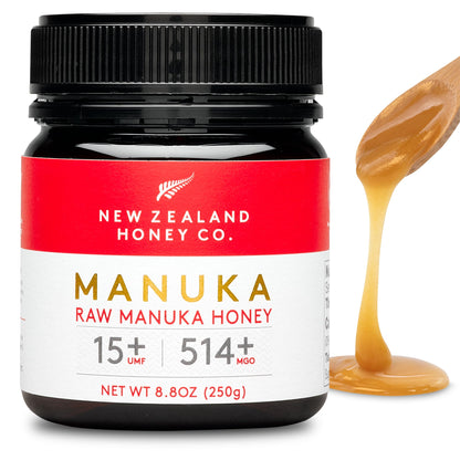 New Zealand Honey Co. Raw Manuka Honey UMF 15+ | MGO 514+, UMF Certified / 8.8oz