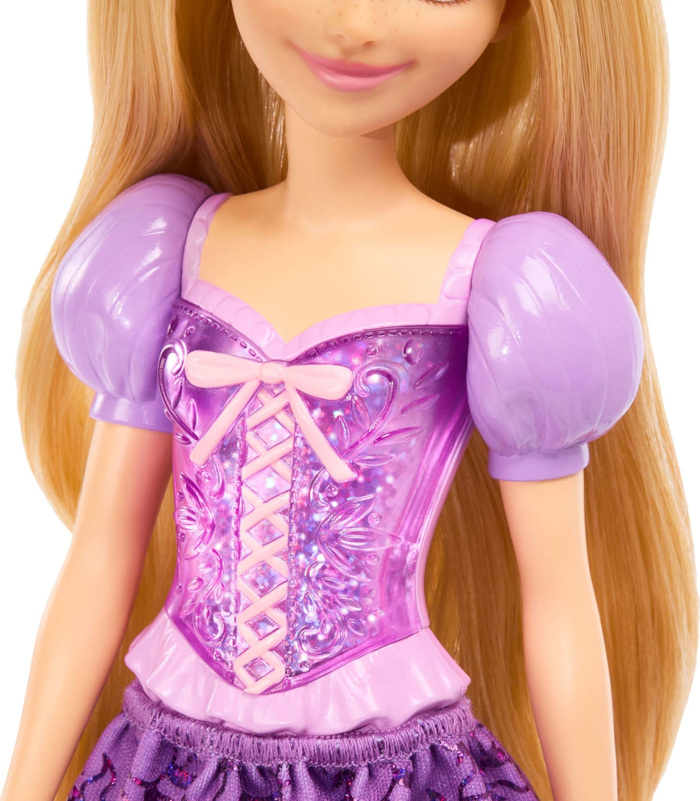 Mattel Disney Princess Toys, Rapunzel Fashion Doll, Sparkling Look with Blonde Hair, Blue Eyes & Tiara Accessory, Inspired by the Movie Tangled