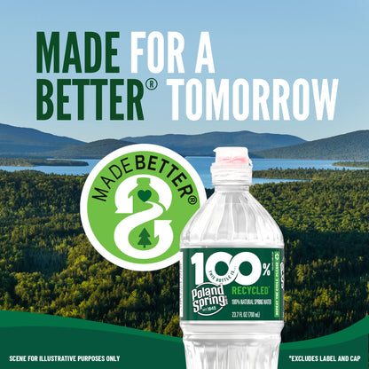 Poland Spring Natural Spring Water Bottles, 24 Pack - Still Bottled Water with Naturally Occurring Minerals - 16.9 Fl Oz Plastic Bottles