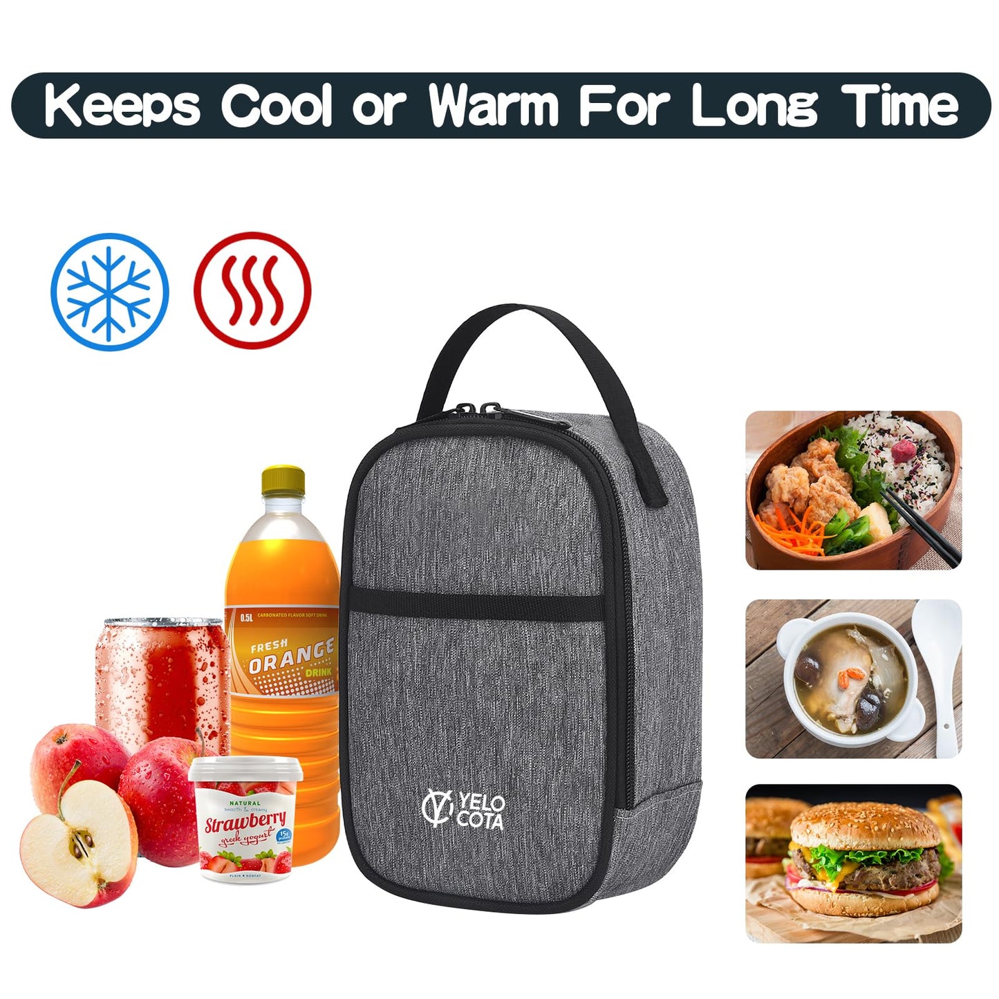 Mini Thermal Bag, Snack Bag, Insulated Lunch Bag, Lunch Cooler Bags, Exact Designed for Insulated Food Jar below 27oz, Lunch Tote Bag for Child,Men,Women …