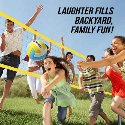 Patiassy Portable Professional Outdoor Volleyball Net Set with Winch System, Adjustable Height Aluminum Poles, Volleyball with Pump and Carrying Bag for Backyard Beach