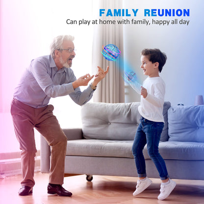 LEMATRIX 2024 Flying Orb Ball Toy, Hover Ball Boomerang Fly Fidget Spinner, Cool Toys Gifts for 6 7 8 9 10 11 12+ Years Old boy Girls Teens, Hand Mini Drone Cosmic Globe, Indoor Outdoor Toys(Blue)