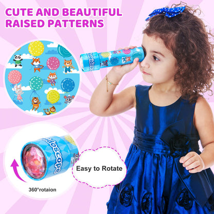 LUCKJOY Classic Tin Kaleidoscope, Kids Educational Kaleidoscope Toy with Metal Body, Birthday Gift for Boys and Girls (Cartoon Style)