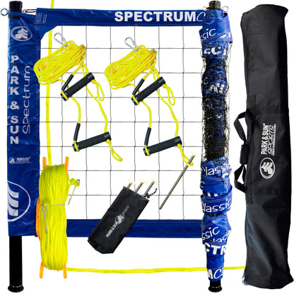 Park & Sun Sports Spectrum Classic: Portable Professional Outdoor Volleyball Net System, Denim Blue