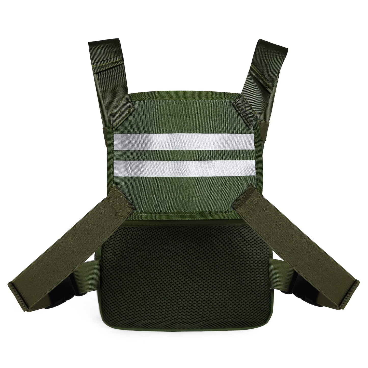 Muserise Outdoor Sports Chest Pack,Tactical EDC Chest Bag For Men, Lightweight Chest Pouch Holster, Chest Rig Vest With Phone Holder For Workouts, Cycling (Olive green)