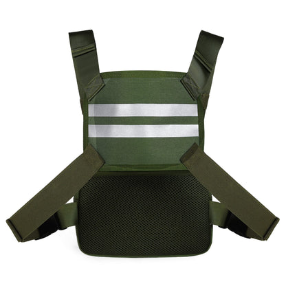 Muserise Outdoor Sports Chest Pack,Tactical EDC Chest Bag For Men, Lightweight Chest Pouch Holster, Chest Rig Vest With Phone Holder For Workouts, Cycling (Olive green)