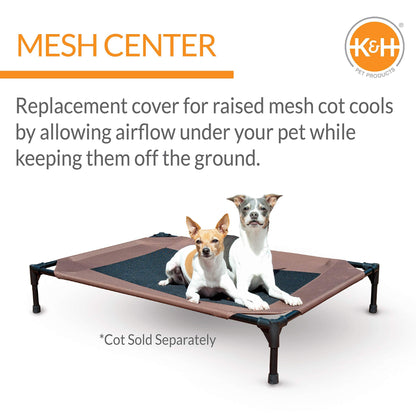 K&H Pet Products Dog Cot Replacement Cover, Designed to fit K&H Large Pet Cots (Sold Separately), Indoor Outdoor, Breathable Cooling Mesh Center, Machine Washable - Large 42 X 30in Chocolate