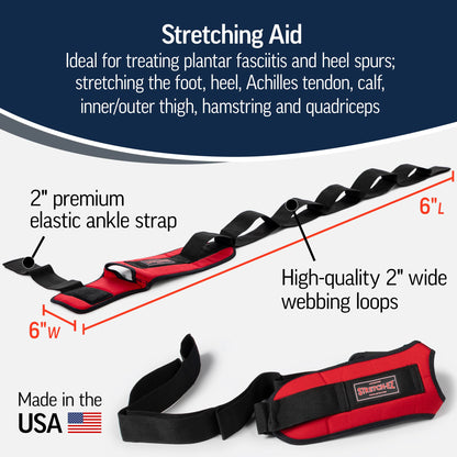 OPTP The Original Stretch-EZ, USA Made Top Choice Plantar Fasciitis Stretcher, Hamstring Stretch Strap and Achilles Tendon Stretcher, Stretching Strap for Physical Therapy