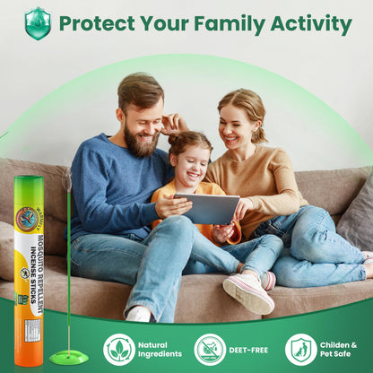 Mosquito Repellent Outdoor Patio (120 PCS) - Natural, DEET-Free Incense Sticks with Rosemary, Lemongrass & Citronella - Camping Essentials, Hiking, Yard