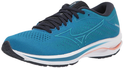 Mizuno Women's Wave Rider 25 | neutral Support Running Shoe |Eco Friendly Materials | Imperial Blue/Vivid Blue | US 8 Wide (D)