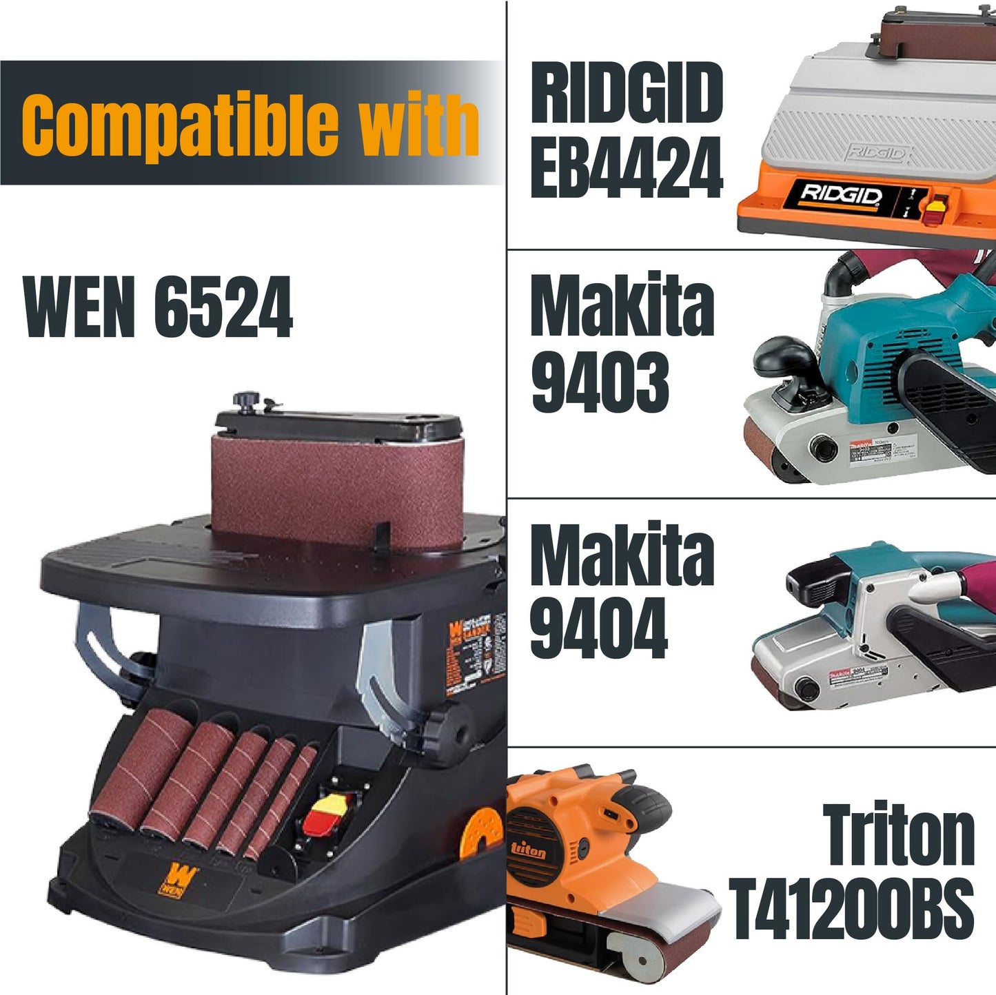 POWERTEC 4 x 24 Inch Sanding Belts, 18 PK, 3 Each of 60 80 120 150 240 400 Grits, 4x24 Belt Sander Sanding Belts, Aluminum Oxide Sandpaper for Oscillating Belt Sander, Woodworking (110008)