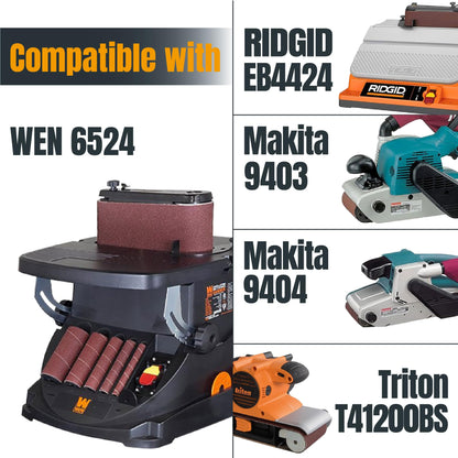 POWERTEC 4 x 24 Inch Sanding Belts, 18 PK, 3 Each of 60 80 120 150 240 400 Grits, 4x24 Belt Sander Sanding Belts, Aluminum Oxide Sandpaper for Oscillating Belt Sander, Woodworking (110008)