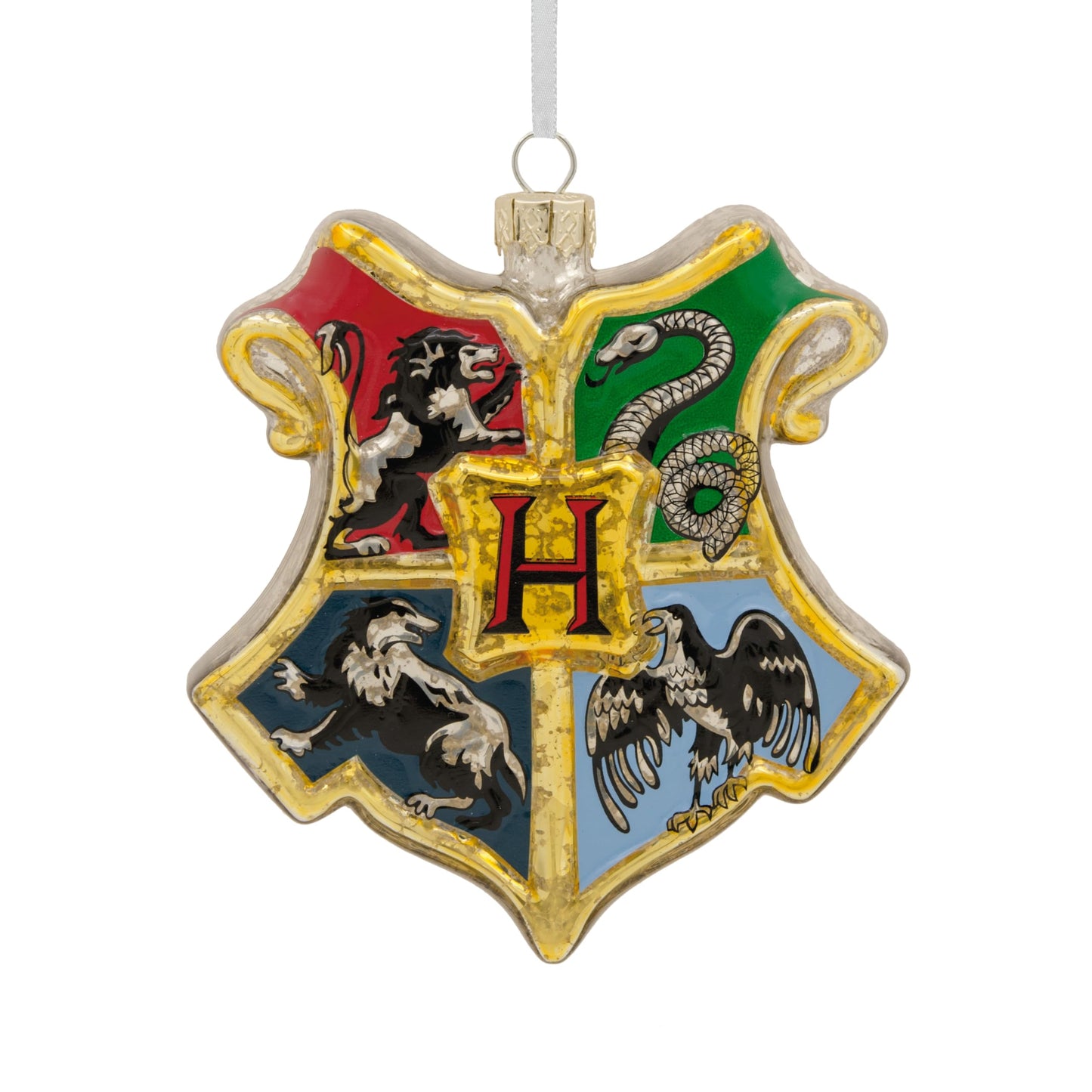Hallmark Harry Potter Hogwarts Crest Christmas Ornament, Blown Glass