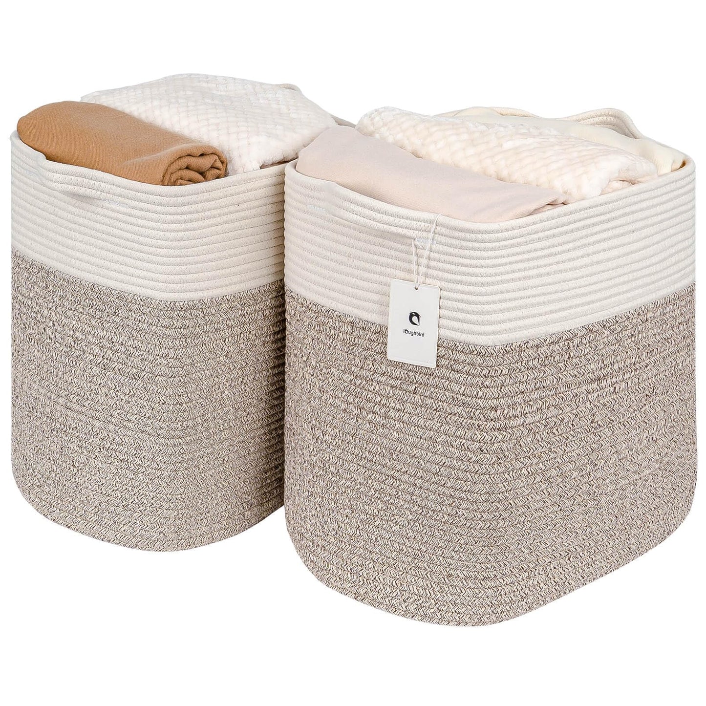 Laughbird Collapsible Laundry for Hamper,Medium Large Storage Bins Fabric Storage Box, Closet Organizer,Hampers Foldable Fabric Storage Basket, Solid Storage Toy Box With Handle, Used to Organize