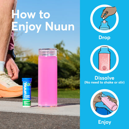Nuun Sport Electrolyte Tablets for Proactive Hydration, Mixed Flavors, 4 Pack (40 Servings)