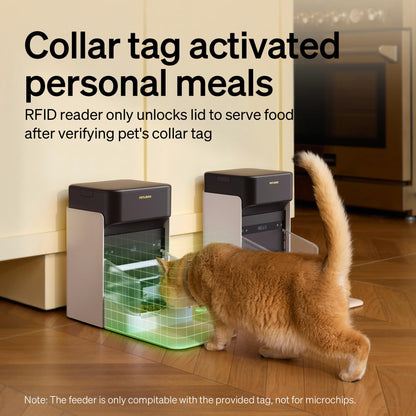 PETLIBRO Upgraded RFID Automatic Cat Feeder, 5G Wi-Fi Automatic Pet Feeder, 3L Auto Cat Feeder App Control with Light Collar Tag, Tag Activated One Automatic Cat Food Dispenser 1-10 Meals Control