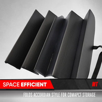 Motor Trend Windshield Sunshade for Car, Truck & SUV, Black - Folding Sun Shade for Front Window, Auto Sun Visor Heat Protection, UV Rays Blocker (58 x 24 Inch)