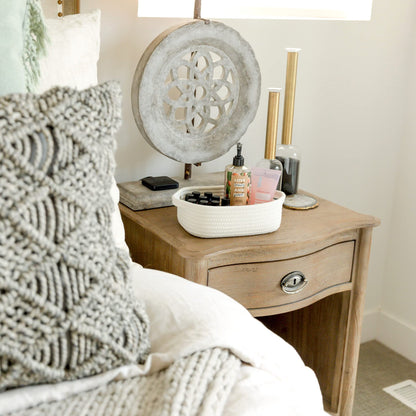 NaturalCozy 5-Piece Rectangle Storage Basket Set- Natural Cotton Rope Woven for Organizing! Small Basket for Montessori, Baby Nursery, Dog Toy Baskets, Cat Toy Box, Bathroom Organization Bin