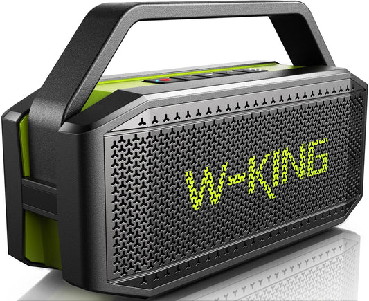 W-KING Portable Loud Bluetooth Speaker Wireless, 100W Max IPX6 Waterproof Outdoor Speaker Subwoofer, 60W Exlarge Passive Radiator- All-Round Rich Bass/40H/EQ/PowerBank/TF/AUX, Party Big Large Boombox