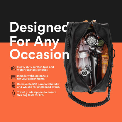 Fitdom Tactical Toiletry Bag Dopp Kit Case For Men. Perfect For Travel & Storage. Fits Large & Small Cosmetic Makeup, Clipper, Toothbrush, Shower, Shaving & Grooming Care. Best Overnight Organizer