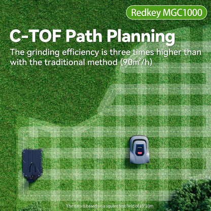 Redkey MGC1000 Robot Lawn Mower with 590ft Boundary Wires for 0.25 Acre (1/4 Acre), 45% Slope, 70Mins Runtime, Auto Recharge, Automatic Robotic Lawn Mower w/Precise Location & Breakpoint Detection
