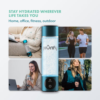 Hydrogen Water Bottle Generator - Up to 4100+ PPB - SPE/PEM Technology - Certified H2 Generator - Portable Athletic Performance & Hydration System - 6-Hour Hydrogen Retention, 10 oz (Turquoise)