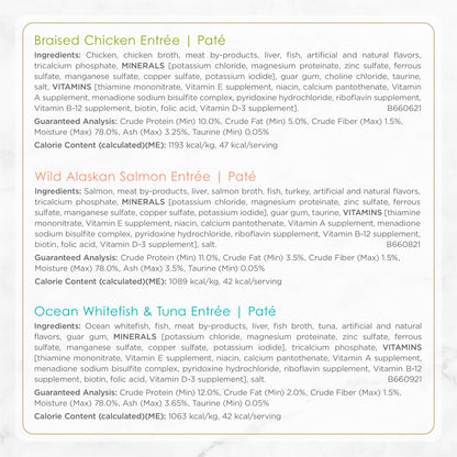 Purina Fancy Feast Gourmet Wet Cat Food Variety Pack, Petites Pate Collection, break-apart tubs, 24 servings - (Pack of 12) 2.8 oz. Tubs