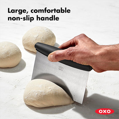 OXO Good Grips Stainless Steel Bench Scraper & Chopper, Dough Cutter for Baking