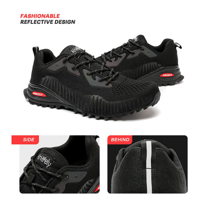 Kricely Men's Trail Running Shoes Fashion Hiking Sneakers for Men Black Tennis Cross Training Shoe Mens Casual Outdoor Walking Footwear Size 12
