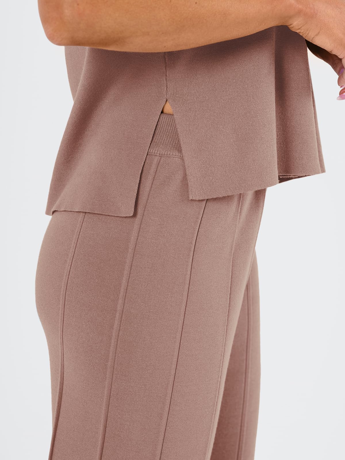 LILLUSORY 2 Piece Sets for Women Summer Vacation 2025 Lounge Outfits Matching Two Pcs Spring Knit Tracksuits Sweat Suits LightPink S