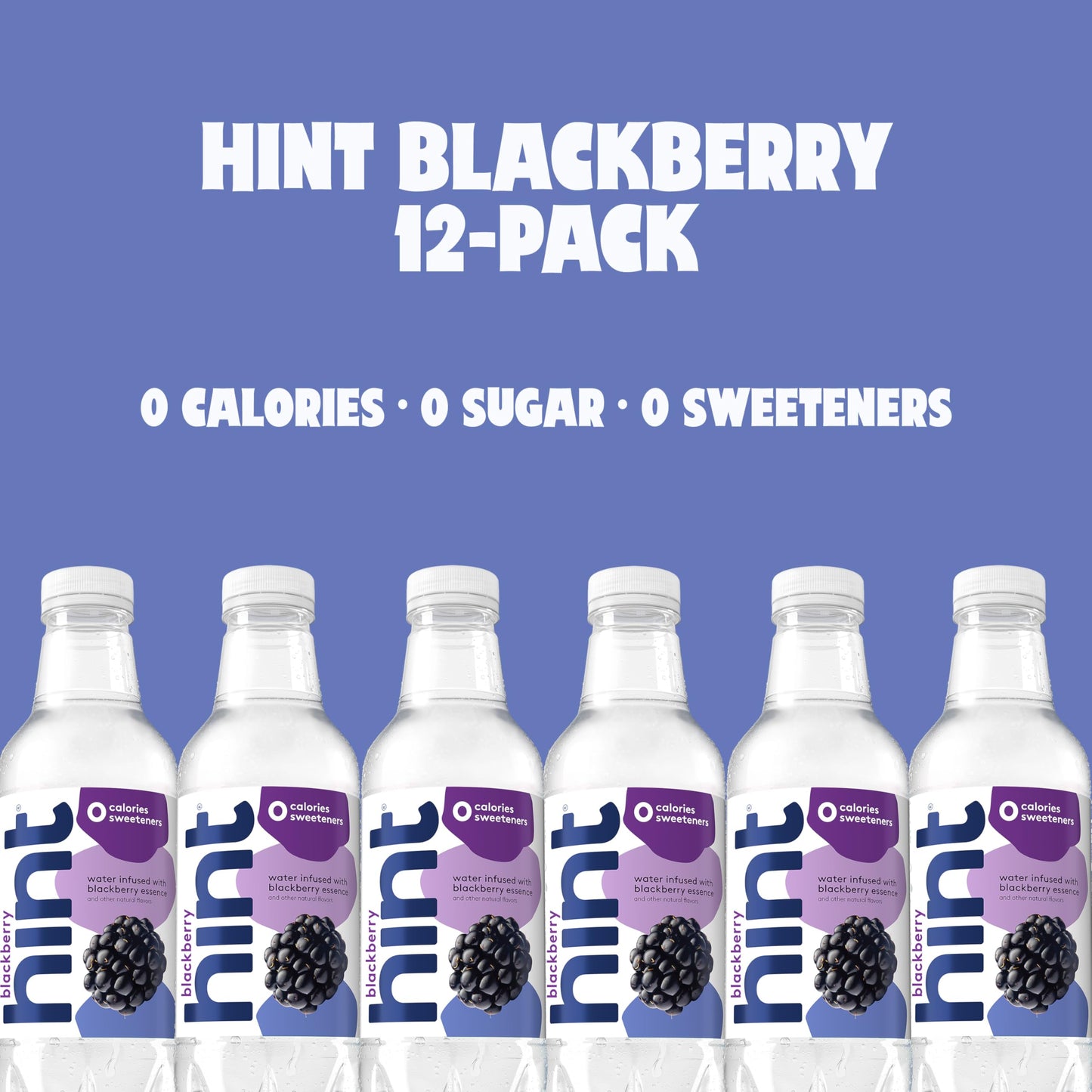 Hint Bottled Water, Blackberry and Cherry- Purified Flavored Water with Zero Calories, Sugar Free, Natural Flavors - 16 Fl Oz (Pack of 24)