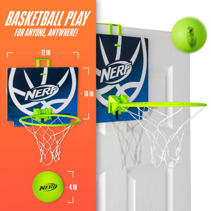 Nerf Nerfoop - The Classic Mini Foam Basketball and Hoop - Hooks On Doors - Indoor and Outdoor Play - A Favorite Since 1972