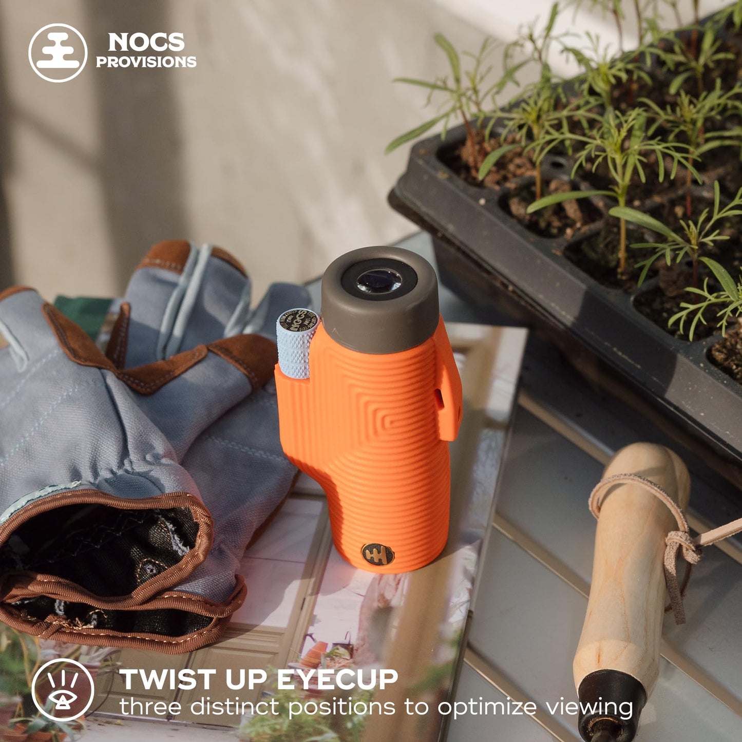 Nocs Provisions Zoom Tube 8x32 Monocular, 8X Magnification Telescope, Bak4 Prism, Wide Field of View for Bird Watching, Backpacking & Wildlife Viewing - International Orange