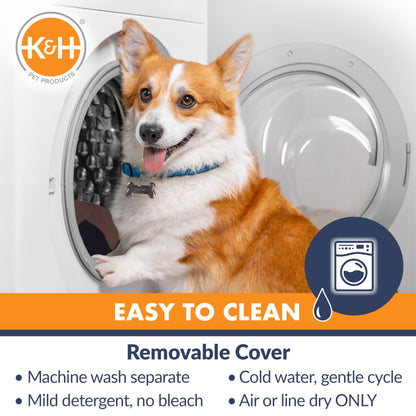 K&H Pet Products Bucket Booster Dog Car Seat for Small Dogs, Seat Belt Secured, 2 Safety Leashes, Washable Covers, Sturdy Pet Booster Seats for Traveling with Pets - Small Black/Cream