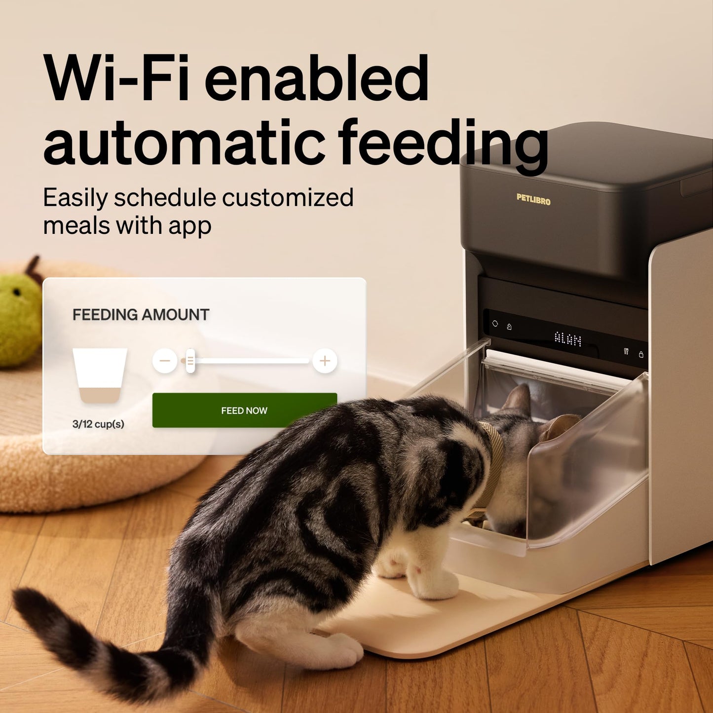 PETLIBRO Upgraded RFID Automatic Cat Feeder, 5G Wi-Fi Automatic Pet Feeder, 3L Auto Cat Feeder App Control with Light Collar Tag, Tag Activated One Automatic Cat Food Dispenser 1-10 Meals Control