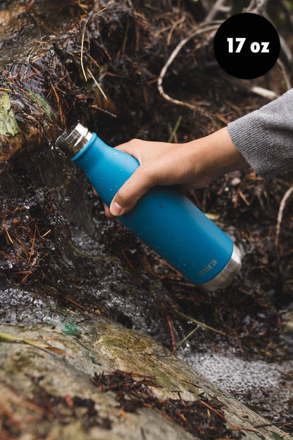 MIRA 2 Pack 17 oz Insulated Water Bottle - Stainless Steel Cola Shape Thermos - Double Wall Hot & Cold Flask (24Hr Cold/12Hr Hot) - Pearl Blue & Hawaiian Blue