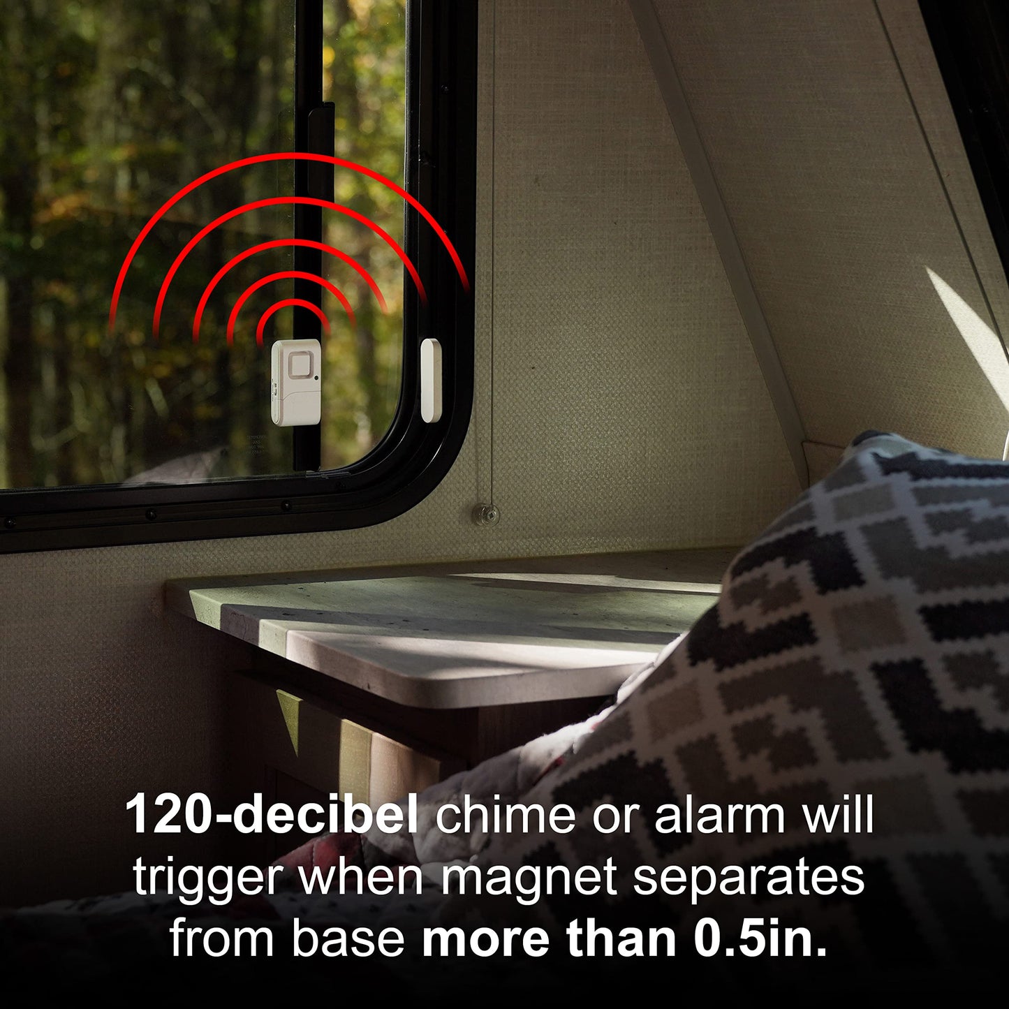 GE Personal Security Window and Door Alarm, 5 Pack, DIY Protection, Burglar Alert, Wireless Chime/Alarm, Easy Installation, Home Security, Ideal for Home, Garage, Apartment and More,White, 45987