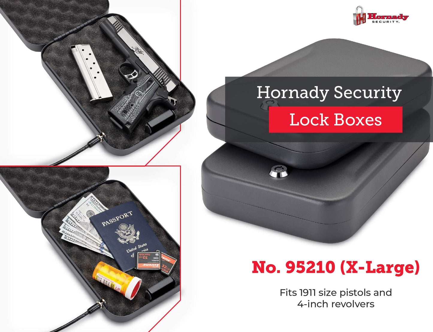 Hornady 95210 Lock Box X-Large,Black