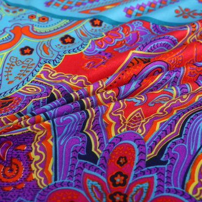 Pangzi Bohemian Retro Bedding Sheet Set,1 Fitted Sheet, 1 Flat, 2 Pillow Cases - 4 Piece (King, Red)