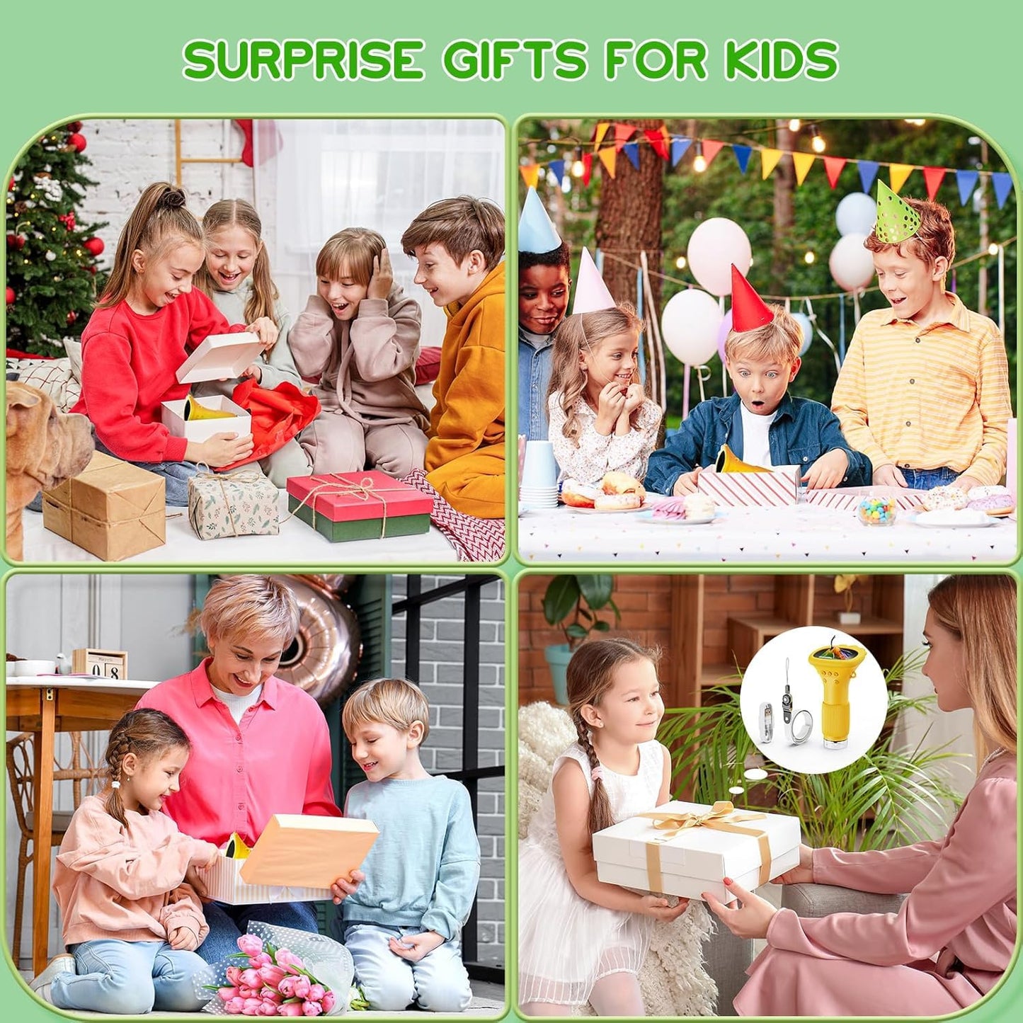 Kids Microscope Pocket Microscope - Ashfly 1000X Portable Microscope for Kid, Photo & Video Mini Microscopes Gifts, 2'' Digital Screen Microscopes for 3-10 Age Years Old Boys Girls Toys