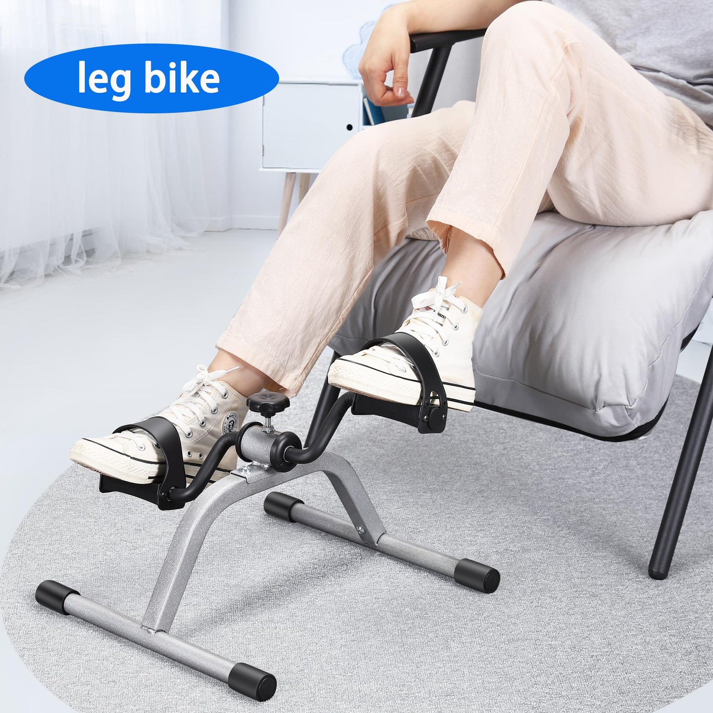 Pedal Exercise mini Exercise Bike for Leg and Arm Recovery Exercise Lightweight and Portable Floor Bike