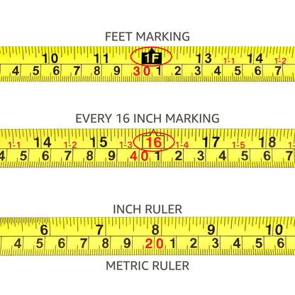 Amazon Basics Tape Measure - 16 ft / 192 in, Turquoise