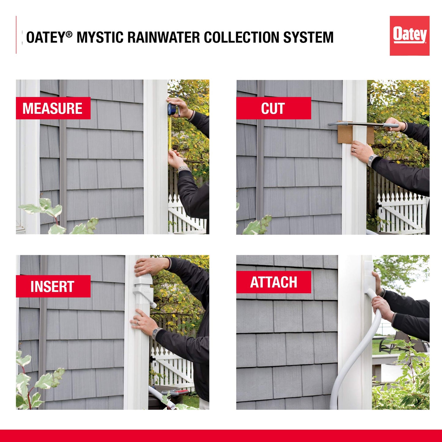 Oatey Mystic Rainwater Collection System, 2 in. x 3 in., White