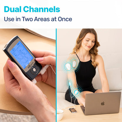 MEDVICE Rechargeable Tens Unit Muscle Stimulator, 2nd Gen 16 Modes & 8 Upgraded Pads for Natural Pain Relief & Management, FDA Cleared Electric Pulse Impulse Mini Massager Machine