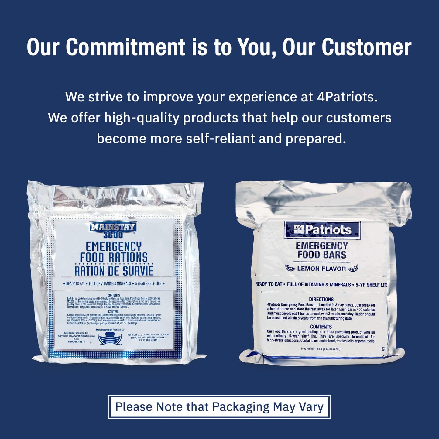 4Patriots Emergency Food Bars: Non-Perishable S.O.S Ration Designed to Last 5 Years, 9 Servings