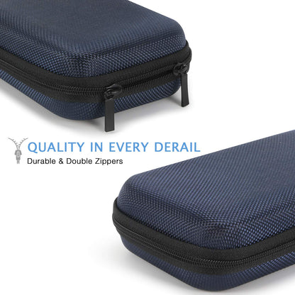 Hard EVA Protective Case - GLCON Portable Storage Case for Charging Cable, Power Bank, Hard Drive, Cell Phone, External Battery - Small Travel Case Mesh Inner Pocket + Zipper Enclosure (Grey Blue)