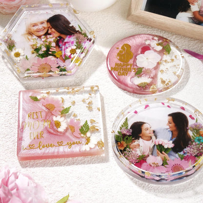 LET'S RESIN Coaster Kit, 16oz DIY Epoxy Resin Kit with Molds and Mica Powder Complete Set, Crafts for Adults, Beginners, Ideal Starter DIY Art Supplies Gift Set for Adults