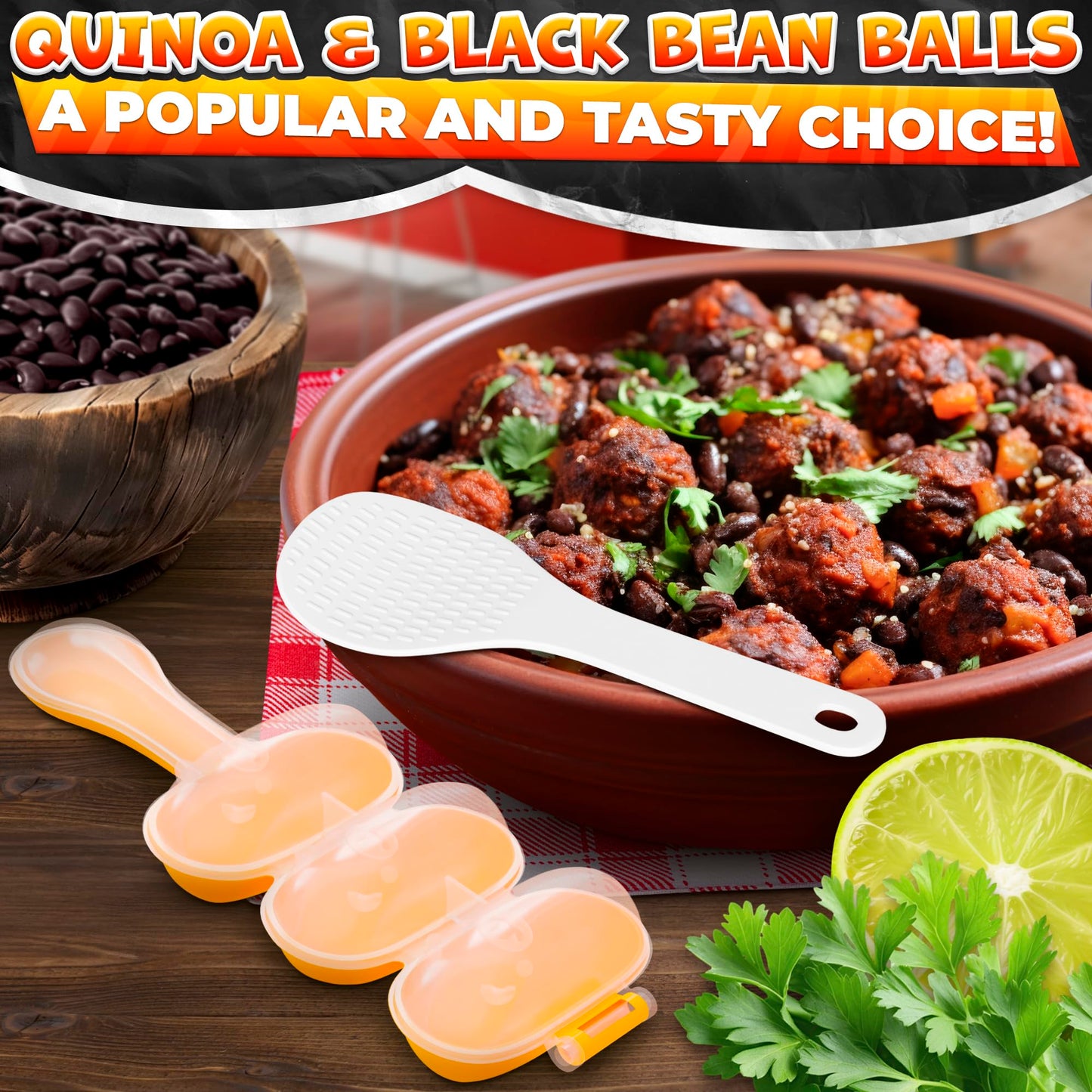 Rice Ball Mold Set (2 Pack) – Easy Rice Ball Maker, Sushi & Onigiri Maker with Paddle Spoon for Temari Sushi, Yaki-Onigiri, Omusubi – Fun Smiley Shape for Bento & Creative Meal Presentation