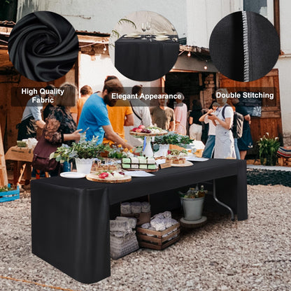 ABCCANOPY 6 FT Rectangle Tablecloth Table Cover for Rectangular Table in Washable Polyester Great for Dinner Buffet Parties Birthday Wedding Housewares Black